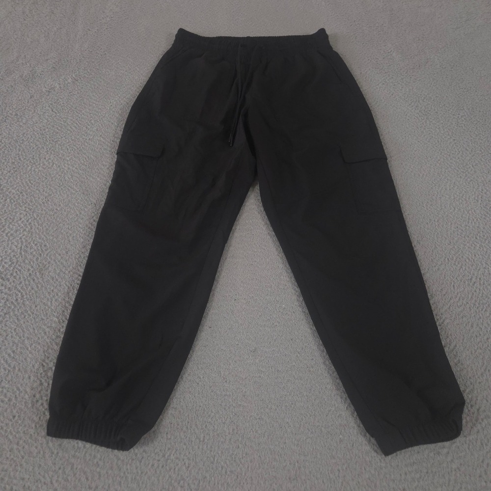 Old Navy Pants Womens S Black High-Waisted StretchTech Cargo Joggers Tapered Leg
